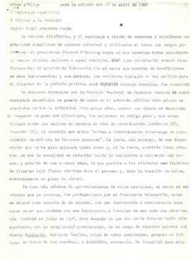 
Espionaje telefonico. Afectar a la Comisión.



