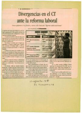 
Divergencias en el CT ante la reforma laboral.


