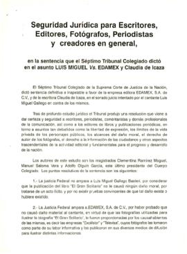 
Seguridad juridica para escritores editores fotografos periodistas y creadores en general.



