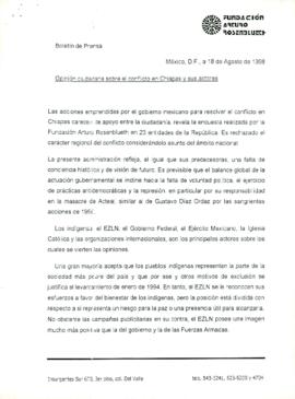 
Opinión ciudadana sobre el conflicto en Chiapas y sus actores.


