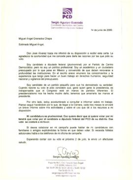 
Sergio Aguayo Quezada. Candidato del Partido del Centro. Democrático a Diputado Federal.



