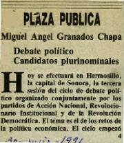 
Debate político candidatos plurinominales.


