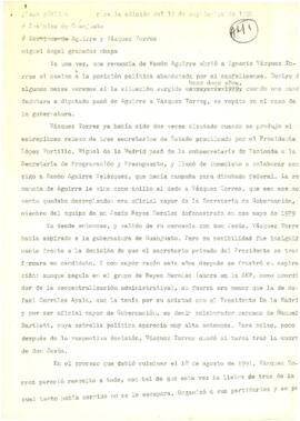 
Posibles en Guanajuato.
Destinos de Aguirre y Vázquez Torres.


