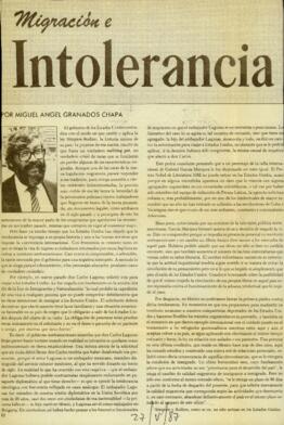 
Migración e intolerancia.


