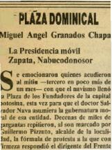 
La presidencia móvil. Zapata, Nabucodonosor.


