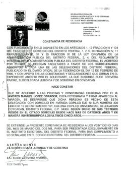 
Constancia de residencia.


