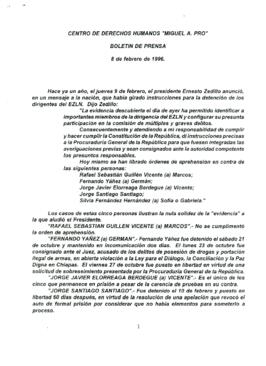 
Boletín de prensa.


