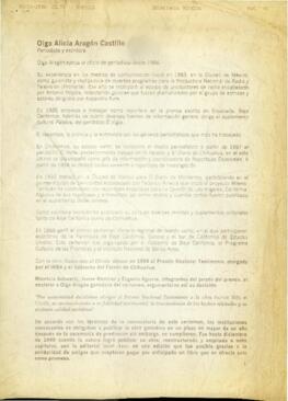 
Oiga Alicia Aragón Castillo Periodista y escritora.


