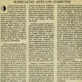 
Suspicacias ante los computos.



