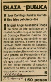 
José Domingo Ramírez Garrido. Dos jefes policiacos dos.


