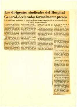 
Los dirigentes sindicales del Hospital General, declarados formalmente presos.


