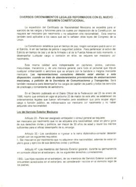 
Diversos ordenamientos legales reformados con el nuevo regimen constitucional.


