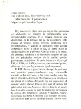 
Michoacán : 3 ganadores.


