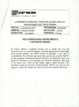 
Red ferroviaria entre México y Estados Unidos.


