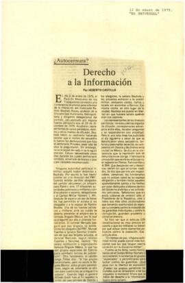 
¿Autocensura?.
Derecho a la información.


