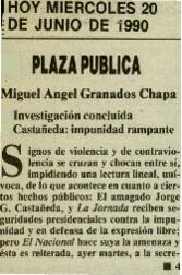 
Investigación concluida. Castañeda : impunidad rampante.


