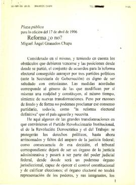
Reforma ¿o no?.


