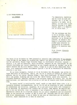 
A los trabajadores de La Jornada.


