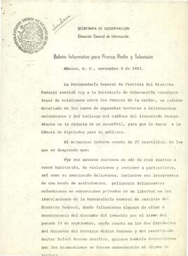 
Boletín Informativo para Prensa, Radio y Televisión.


