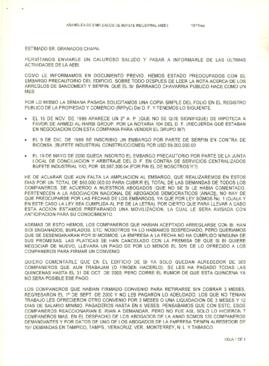
Situación Legal y Luchas de los Empleados del Bufete Industrial.


