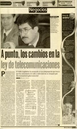 
A punto, los cambios en la ley de telecomunicaciones.


