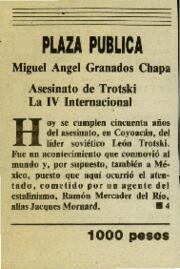 
Asesinato de Trotski, la IV Internacional.


