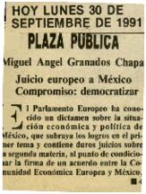 
Juicio europeo a México. Compromiso : democratizar.


