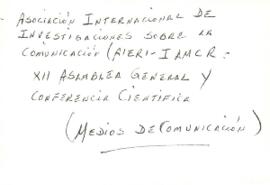 
Asociacion internacional de investigciones sobre la comunicación.



