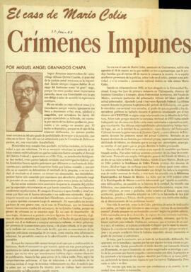 
El Caso de Mario Colín Crimenes Impunes.


