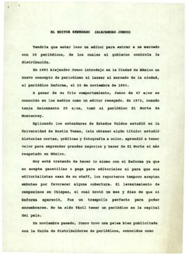 
El editor renegado (Alejandro Junco).


