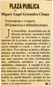 
Tolerancia y respeto. Difamacion e intimidaciones.


