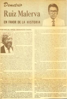 
Demetrio Ruiz Malerva. En favor de la historia.



