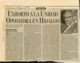 
Exhorto a la unidad opositora en Hidalgo.


