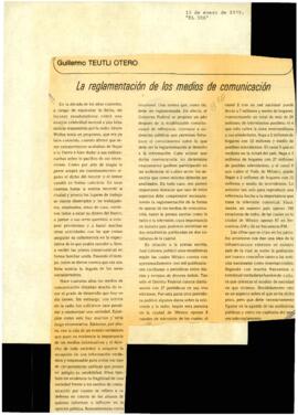
La reglamentación de los medios de comunicación.


