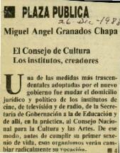 
El Consejo de Cultura. Los institutos, creadores.


