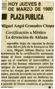 
Certificación a México, la detención de Aldana.



