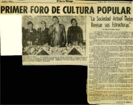 
Primer Foro de Cultura Popular.


