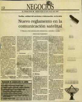 
Nuevo reglamento en la comunicación satelital.


