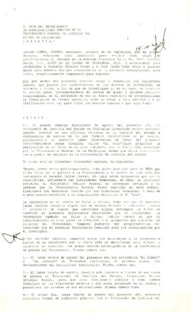
denuncia de hechos en contra del procurador de justicia del estado de Chihuahua.


