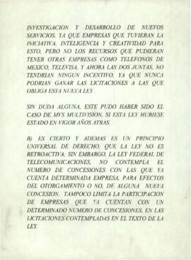 
Se solicita se elabore y se publique el reglamento de la Ley Federal de Telecomunicaciones.


