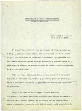 
Desempleo en el periodismo y otras perspectivas en el periodismo.


