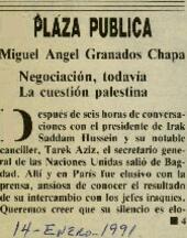 
Negociación, todavía. La cuestión palestina.


