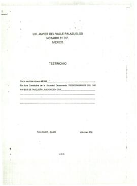
Escritura constitutiva de la sociedad denominada ´Fideicomisarios del 245 Paseos de Taxqueña´, Asociación Civil.


