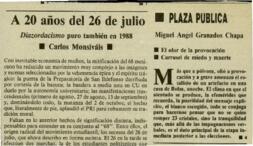 
A 20 años del 26 de 26 de julio : Diazordacismo puro también en 1988.


